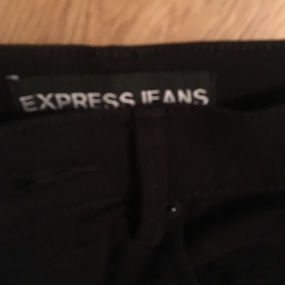 Black Mid rise Distressed Stretch Jean Leggings - Picture 4 of 5